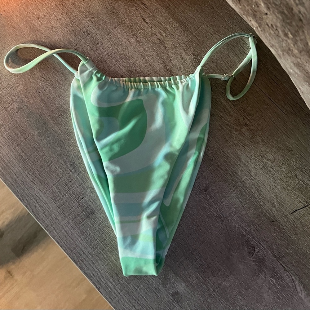 Skatie Light Green Swirl Bikini Bottom
